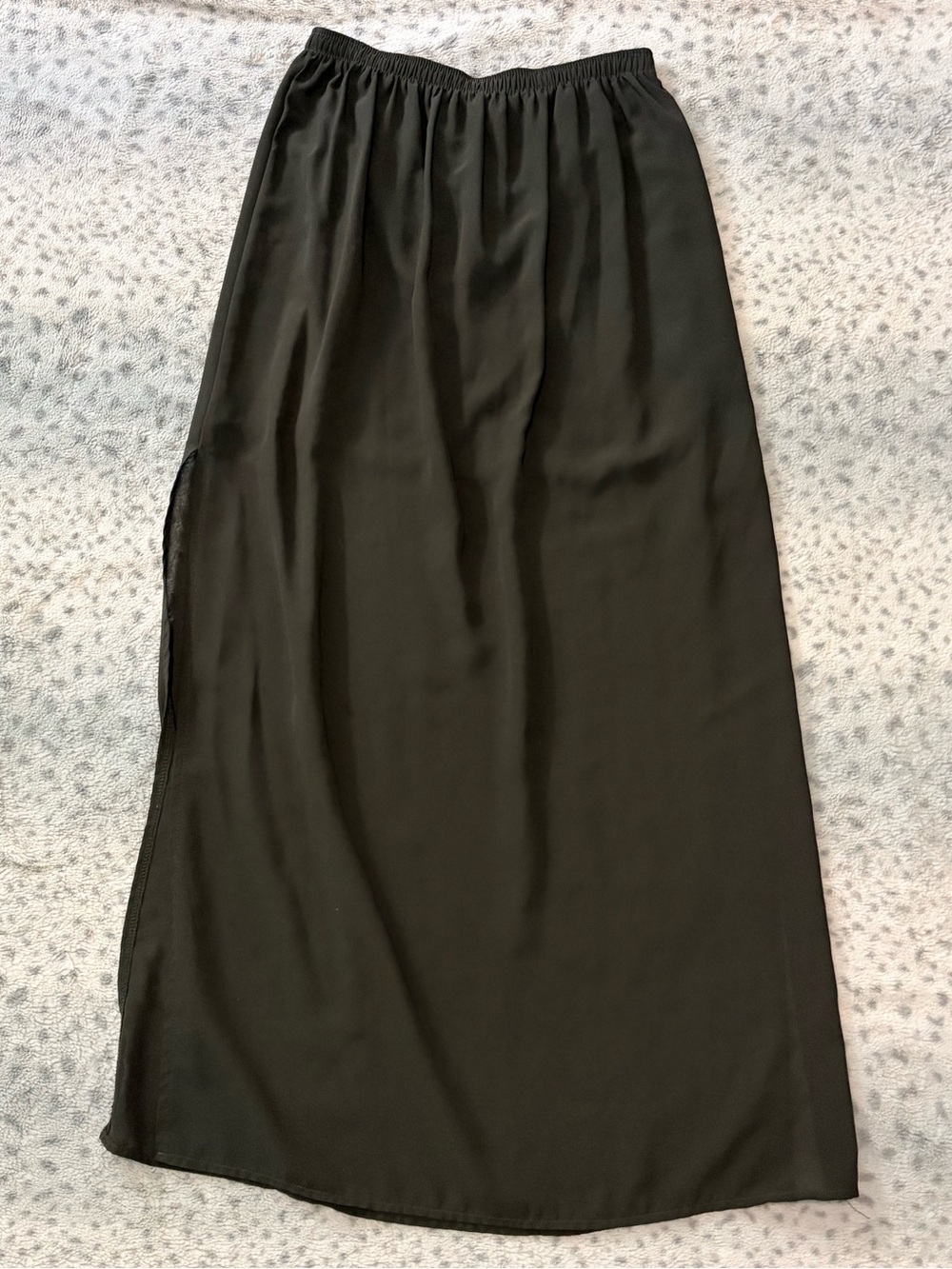 Forest Green Chiffon Maxi Skirt